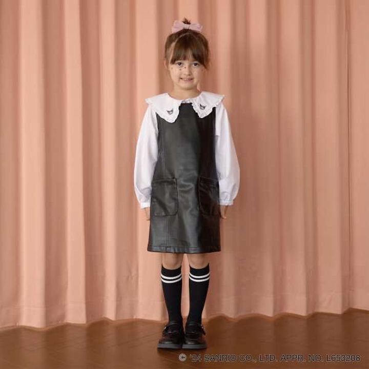 Sanrio Kuromi Frill Collar Blouse & Ribbon Hair Tie Set,Black, medium image number 4