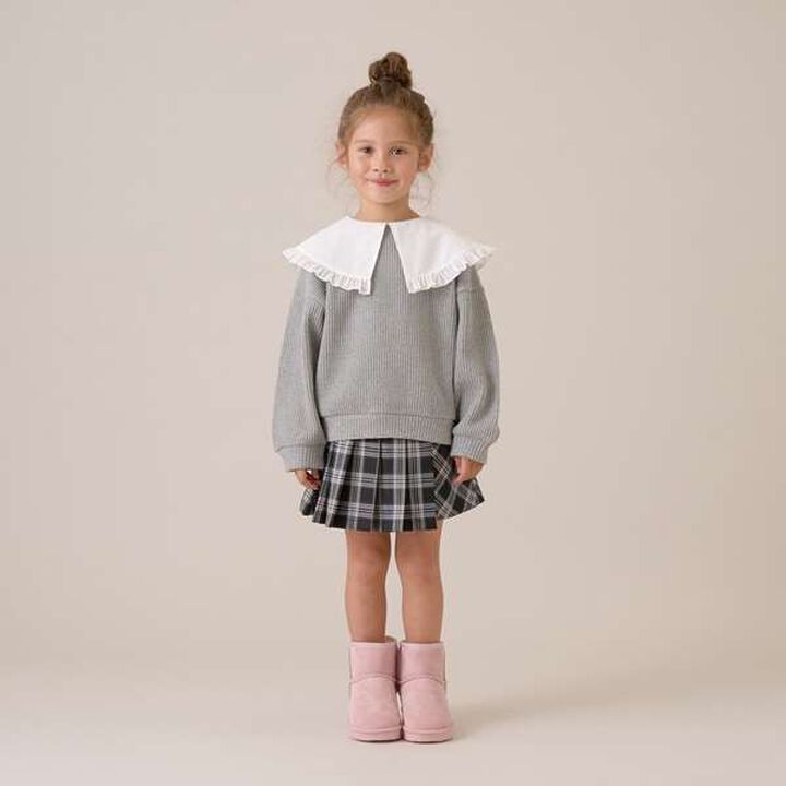 Fluffy Waffle Frill Collar Top,Pink, medium image number 9