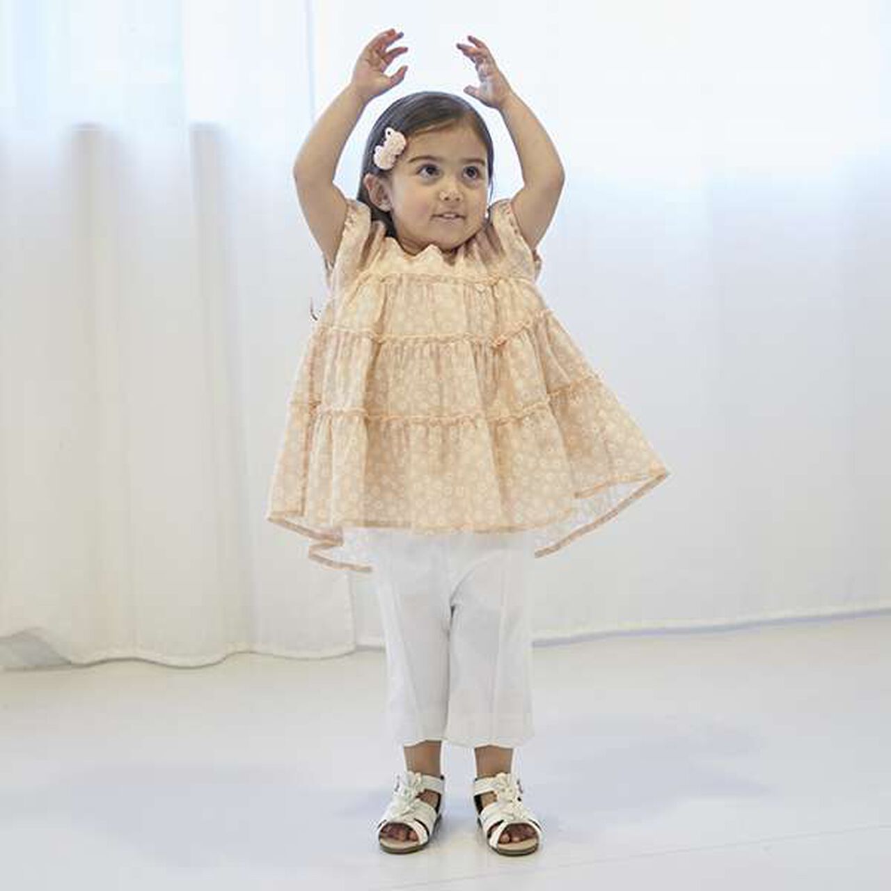 Smile Series Crinkled Tunic (Kids),Orange, large image number 11