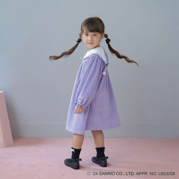 Sanrio Kuromi Collar One-Piece Dress,Charcoal gray, medium image number 19