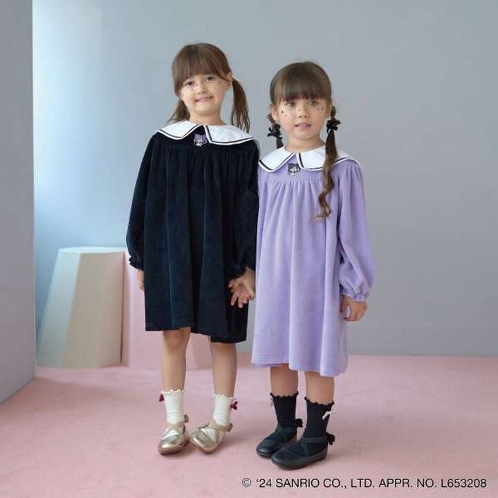 Sanrio Kuromi Collar One-Piece Dress,Charcoal gray, medium image number 10