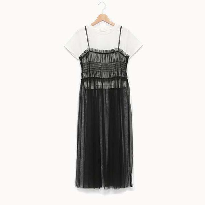 Tulle Dress Inner Set,Black, medium image number 4