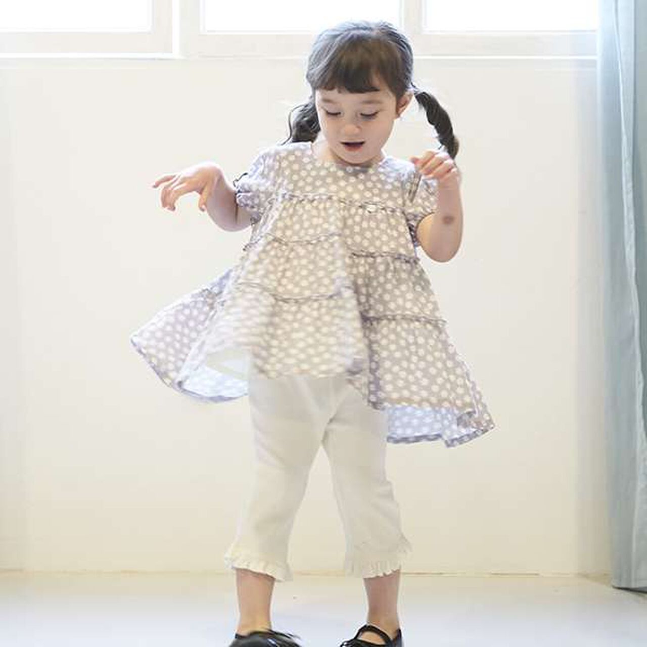 Smile Series Crinkled Tunic (Kids),Orange, large image number 9