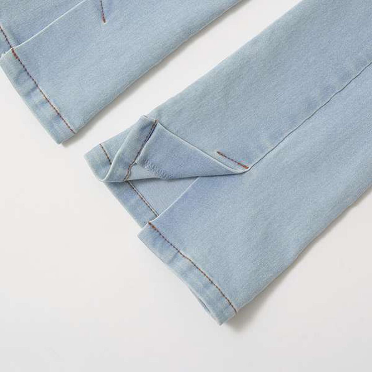 Stretch Flare Denim Pants,Sax blue, large image number 17