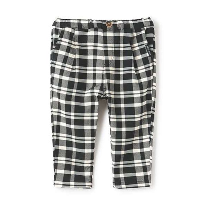 Wool Lined Check Tapered Pants,Black, medium image number 0