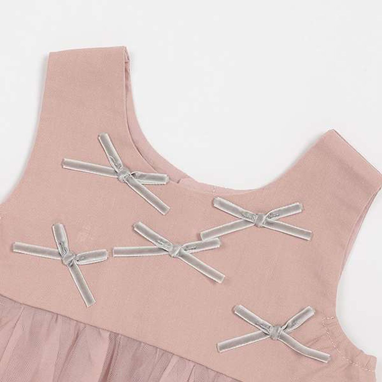 Tulle Dress Set with Ribbon,Light gray, large image number 17