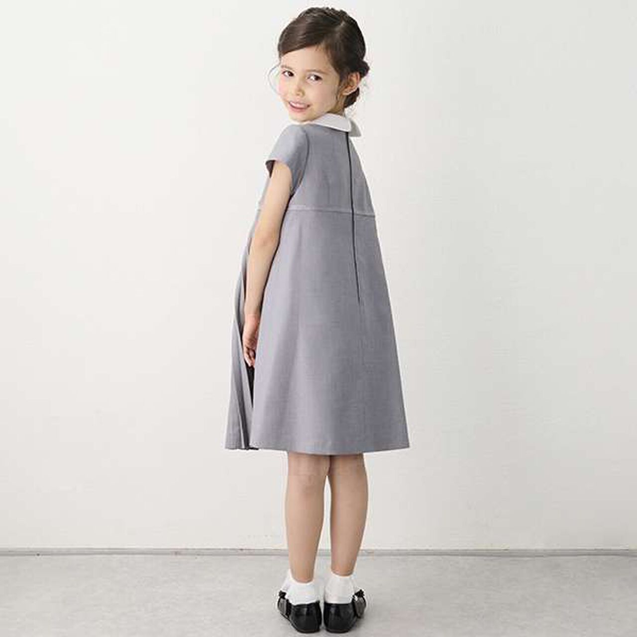 Pleated Dress & Piping Jacket Set,Navy, large image number 9