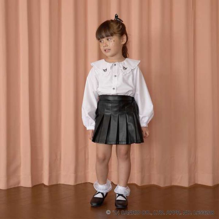 Sanrio Kuromi Frill Collar Blouse & Ribbon Hair Tie Set,Black, medium image number 18
