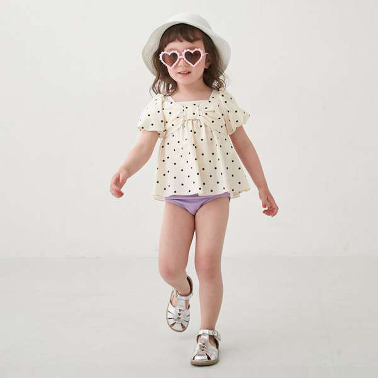 Puff Sleeve Tankini,Ivory, large image number 1