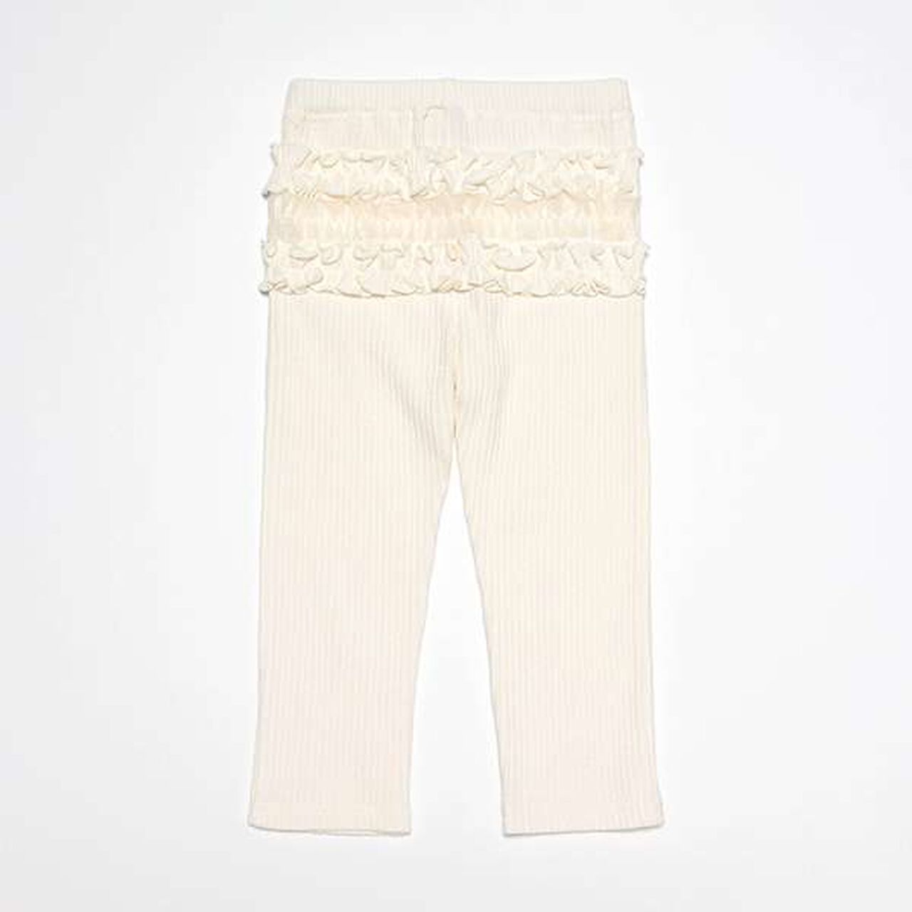 Back Frill Leggings,Pearl white, large image number 6