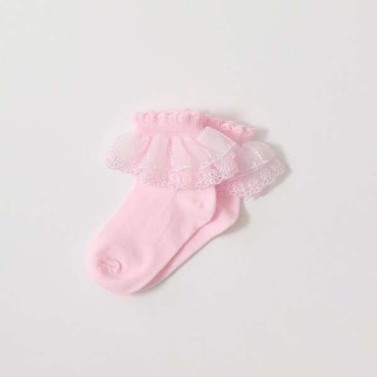 Lace Trimmed Socks,Pink, large image number 3