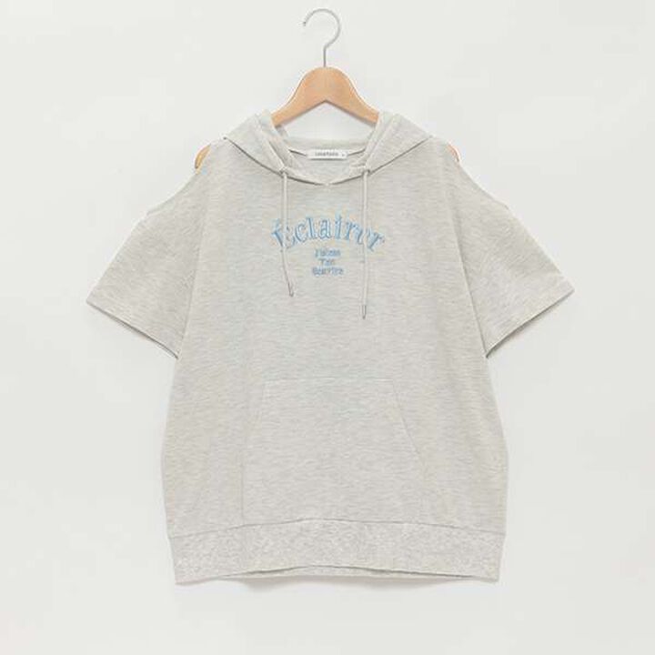 Open-Shoulder Loose Short Sleeve T-Park,Black, medium image number 16