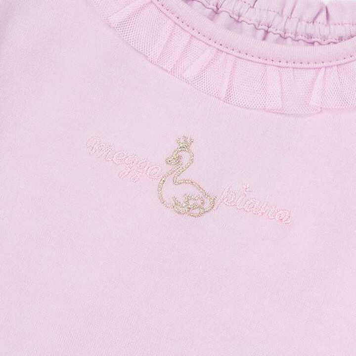 Swan Embroidered Frill 5-Sleeve Tunic,Off white, medium image number 4