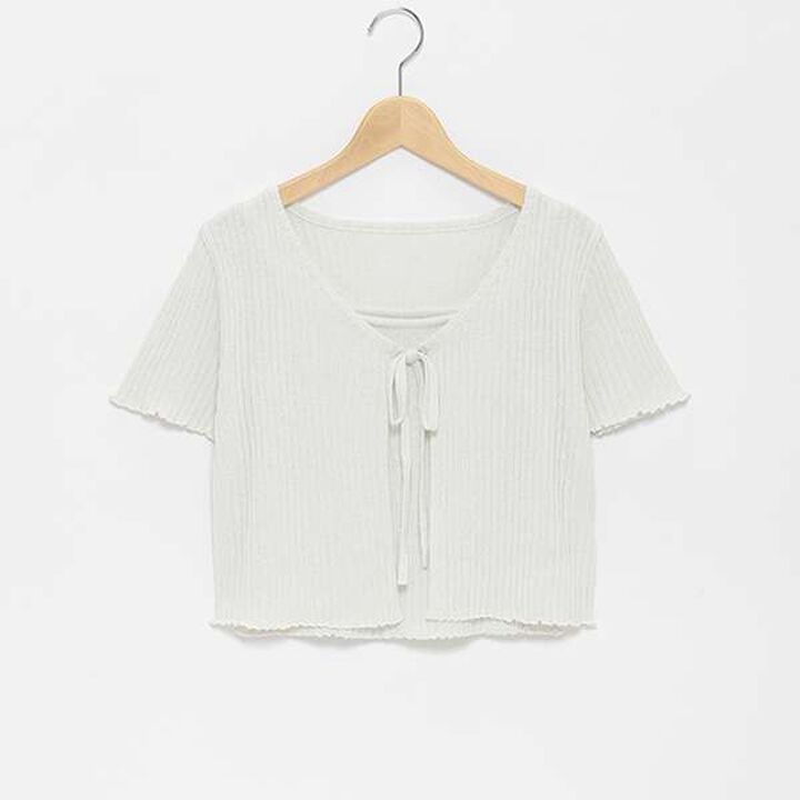 Shimmer Cardigan with Inner Layer,Off white, medium image number 6