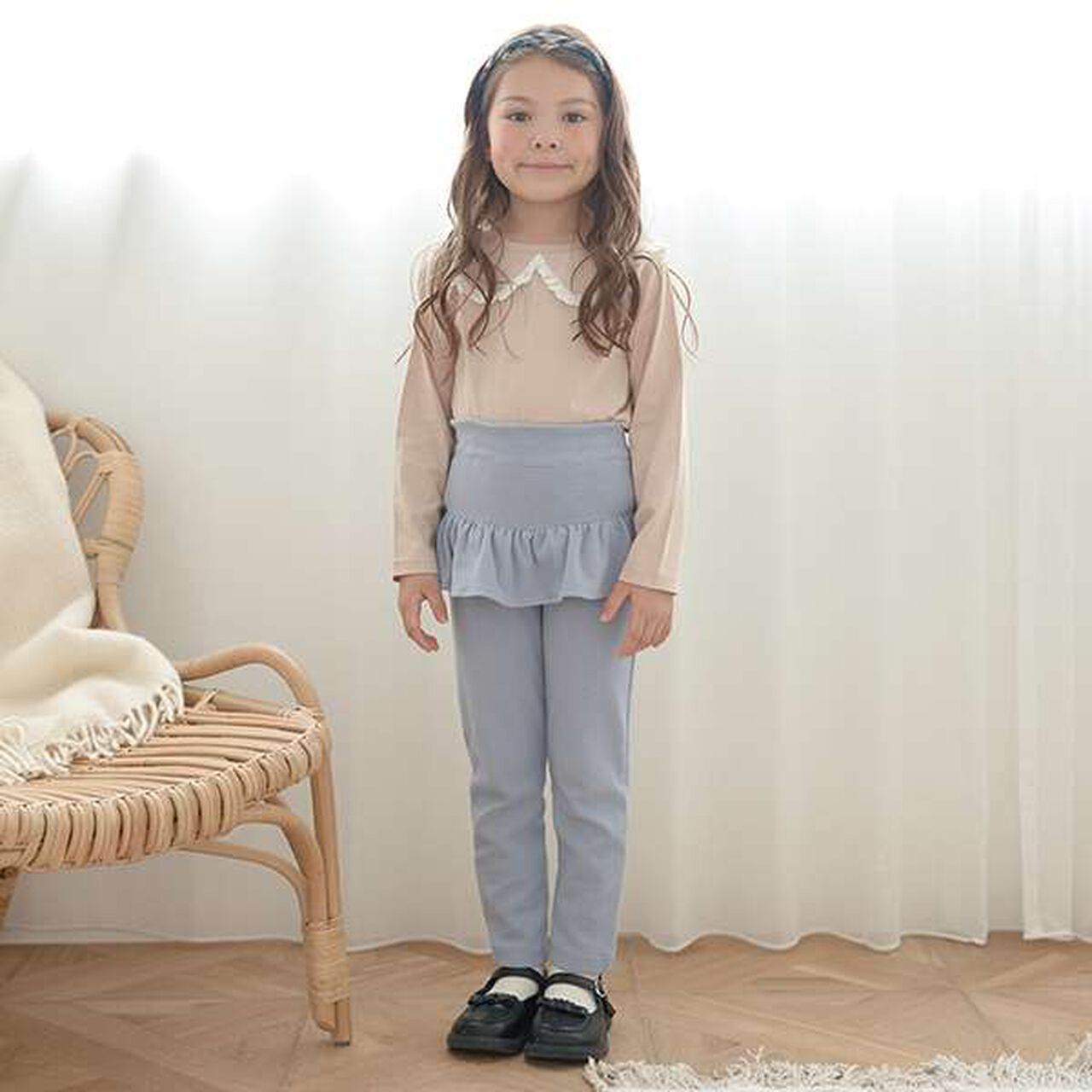 Non-Deforming Cotton Lace Long-Sleeve T-Shirt,Blue gray, large image number 11