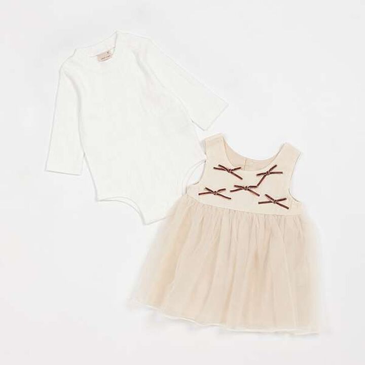 Tulle Dress Set with Ribbon,Light gray, medium image number 20