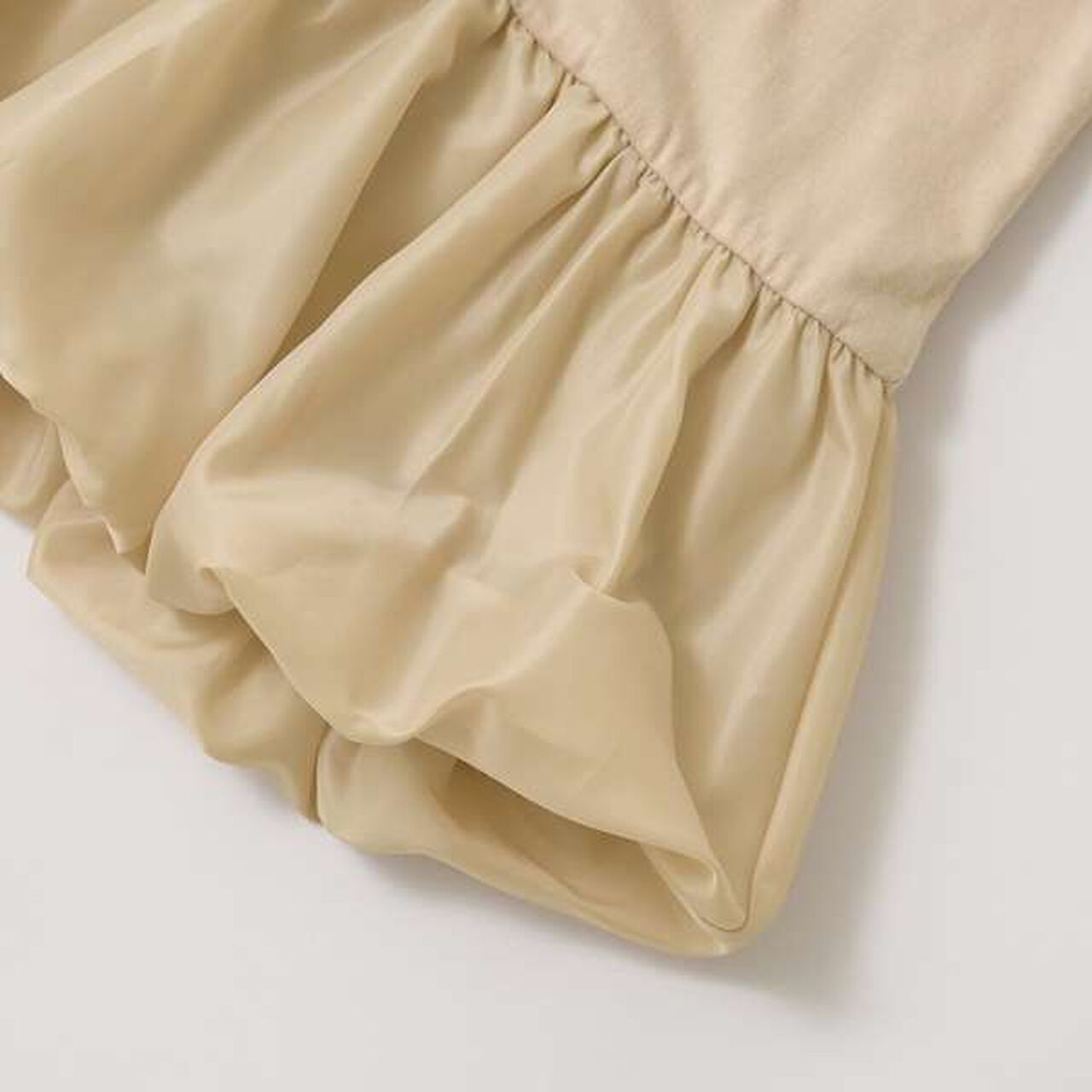 Non-Deforming Neck Balloon Peplum T-Shirt,Ivory, large image number 12