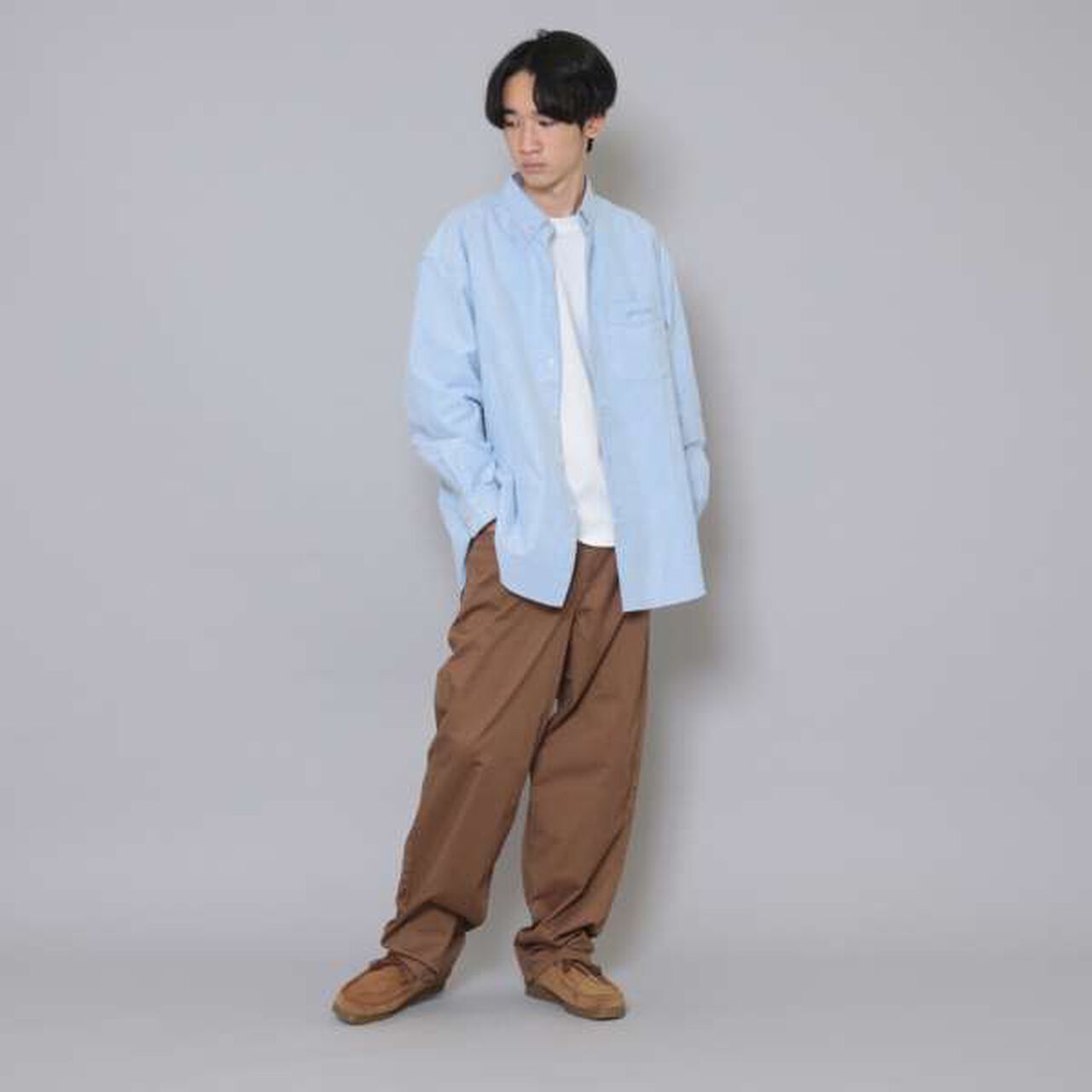 Stretch Twill Baggy Pants,Khaki, large image number 8