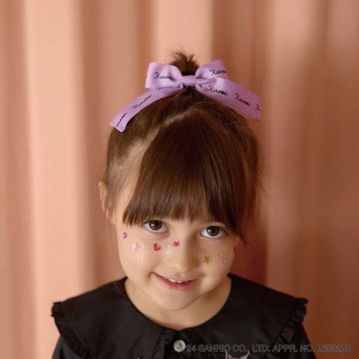 Sanrio Kuromi Frill Collar Blouse & Ribbon Hair Tie Set,Black, medium image number 10