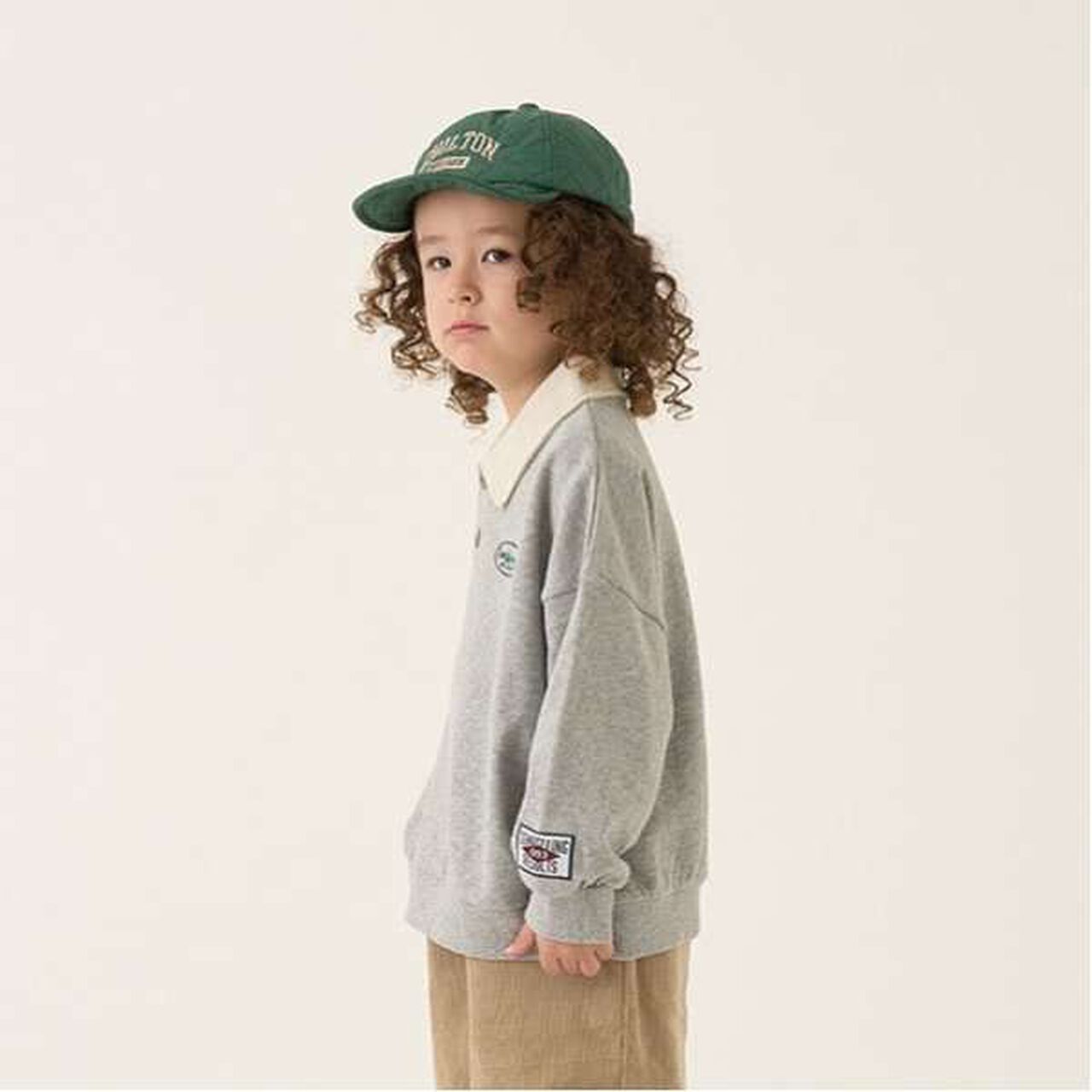 Pilling-Resistant Collared Sweatshirt,Beige, large image number 6