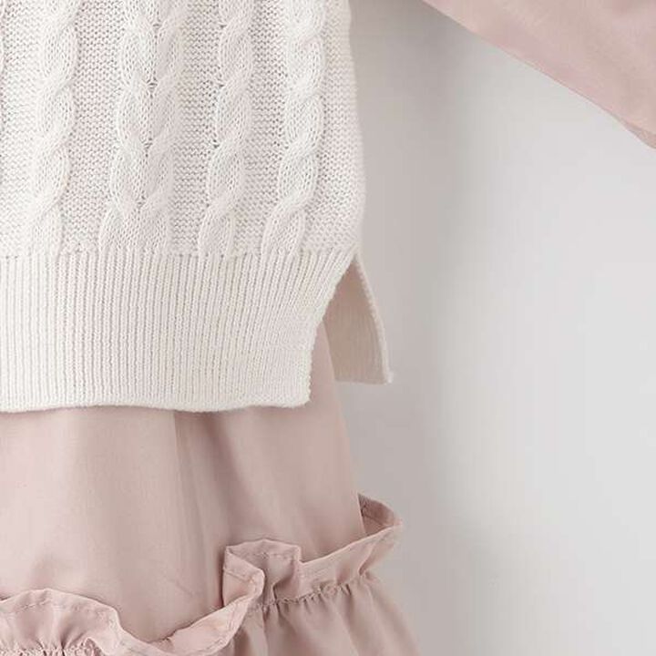 Sailor One-Piece Dress & Knit Vest Set,Pink, medium image number 14