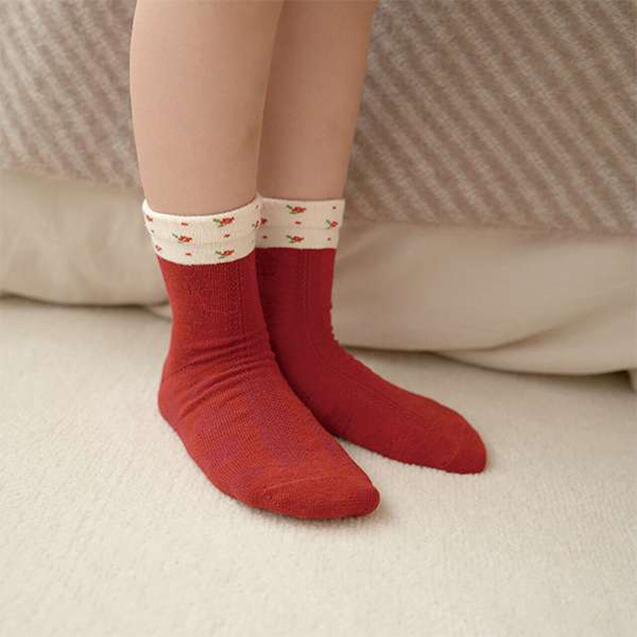 Assorted Flower & Cherry Socks,Striped, large image number 11