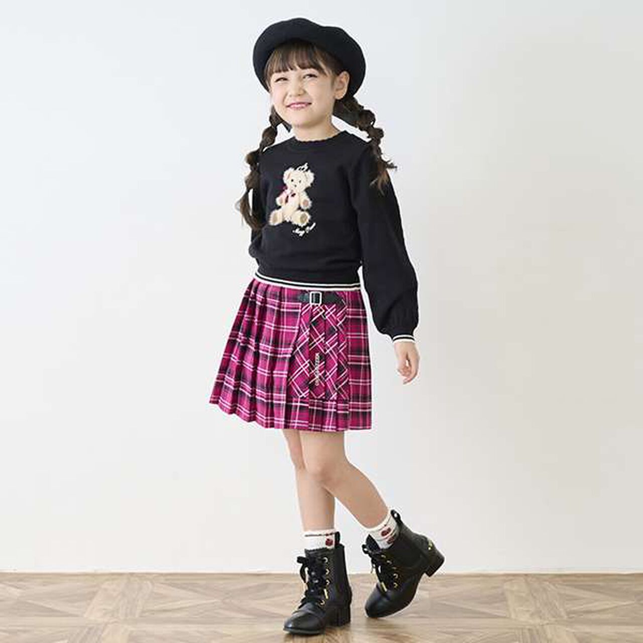 Teddy Bear Knit Pullover,Black, large image number 7