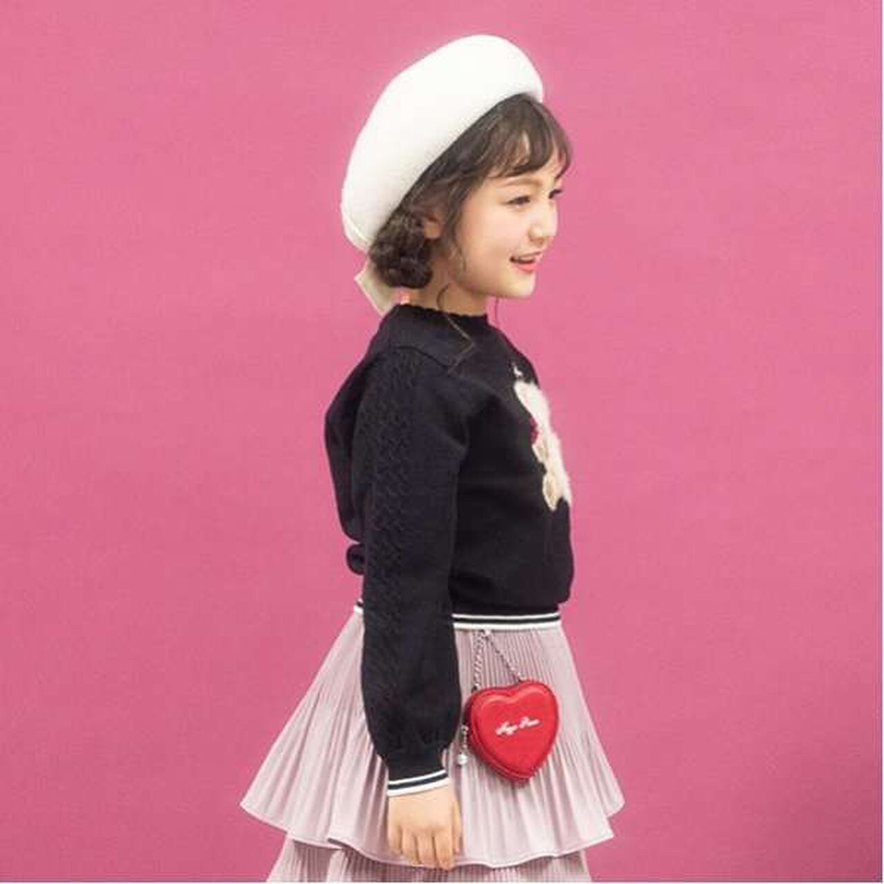Teddy Bear Knit Pullover,Black, large image number 15