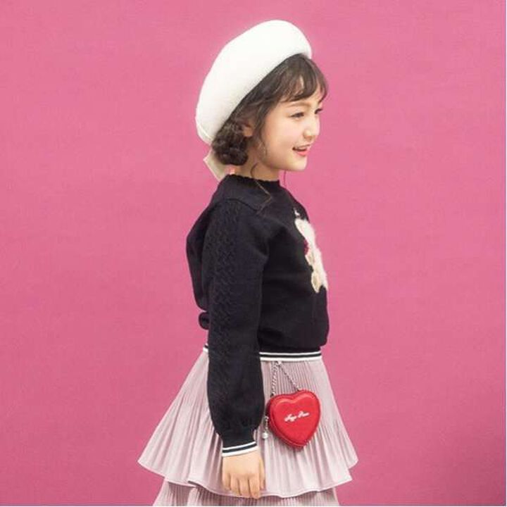 Teddy Bear Knit Pullover,Black, medium image number 15