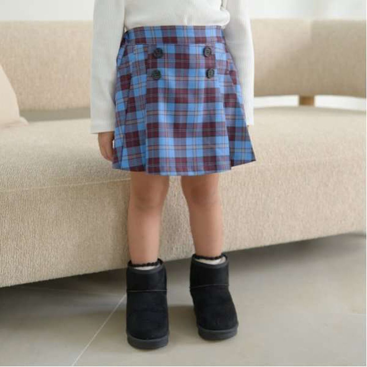 Tuck Pleated Skirt-Pants,Light gray, large image number 21
