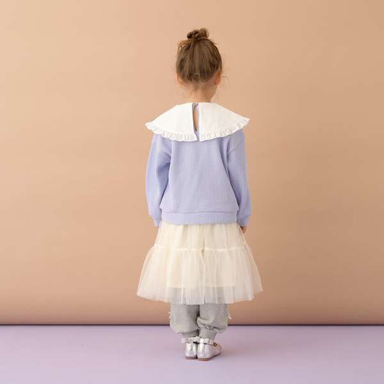 Fluffy Waffle Frill Collar Top,Pink, large image number 7