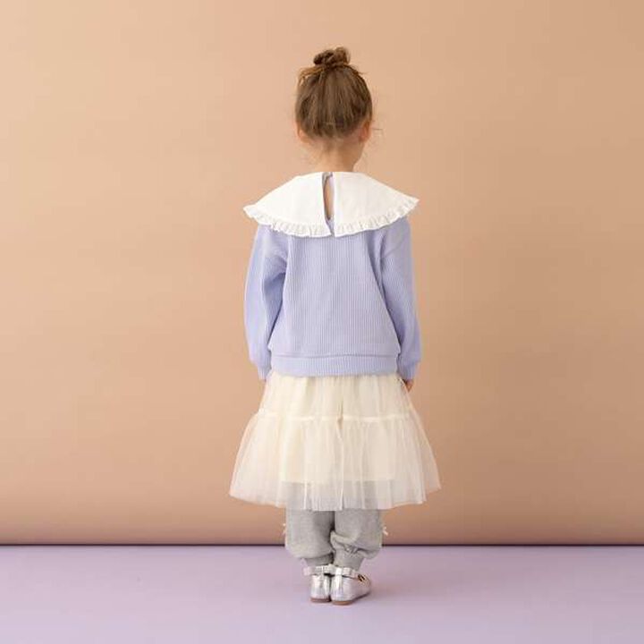 Fluffy Waffle Frill Collar Top,Pink, medium image number 7