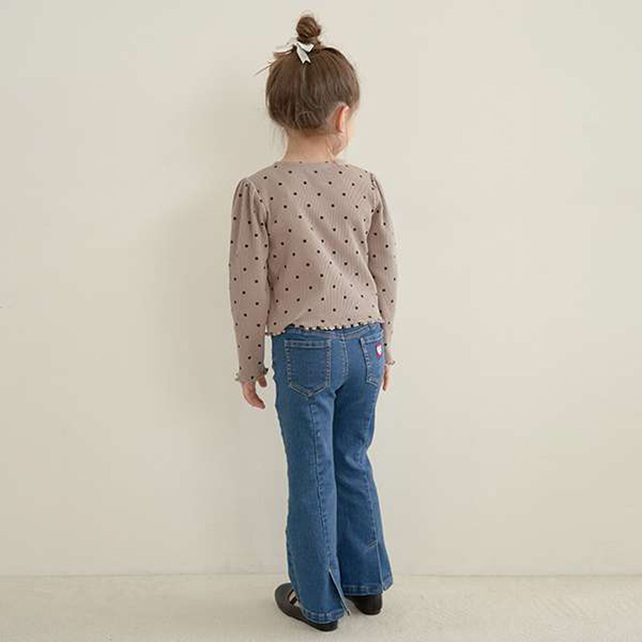 Stretch Flare Denim Pants,Sax blue, large image number 2