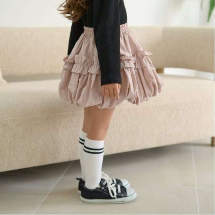 Frilled Balloon Skirt,Light pink, medium image number 2