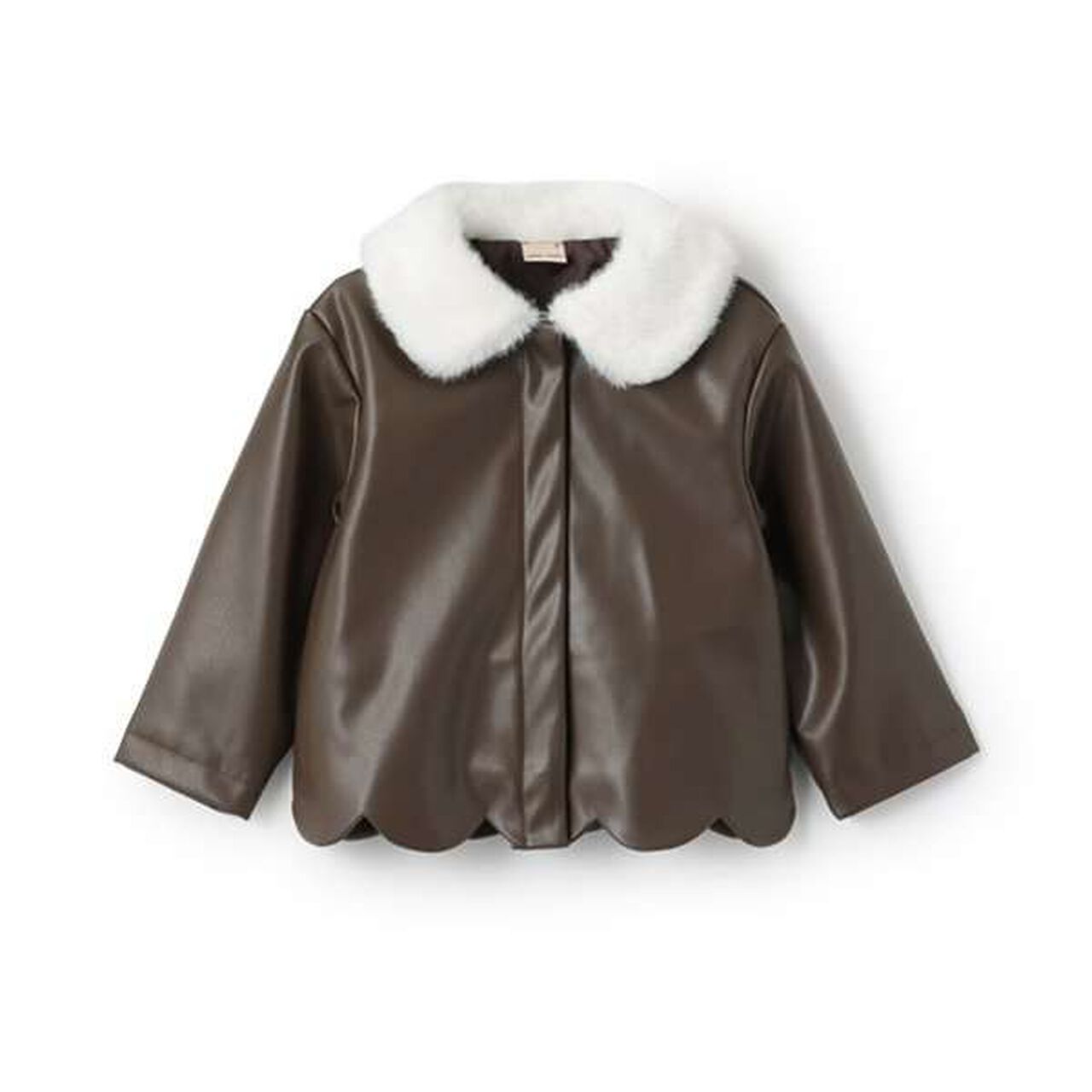 [Link] Faux Leather Jacket,Brown, large image number 0