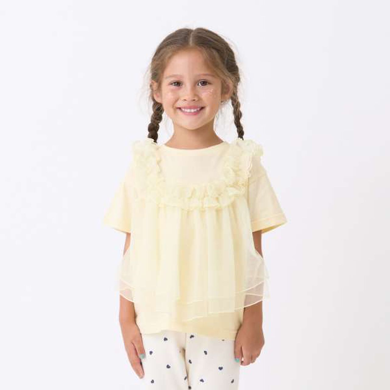 Half-Zip Drawstring T-Shirt,Lemon yellow, large image number 0