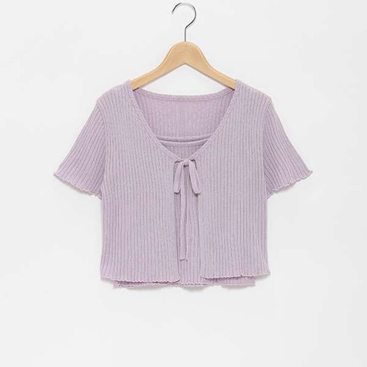 Shimmer Cardigan with Inner Layer,Off white, medium image number 7