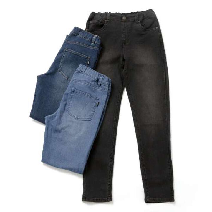 Stretch Denim Slim Pants,Black, medium image number 3