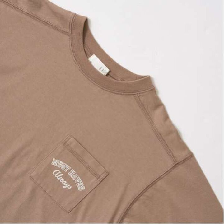 Non-Deforming Versatile Round Hem Pocket T-Shirt,Blue green, medium image number 13