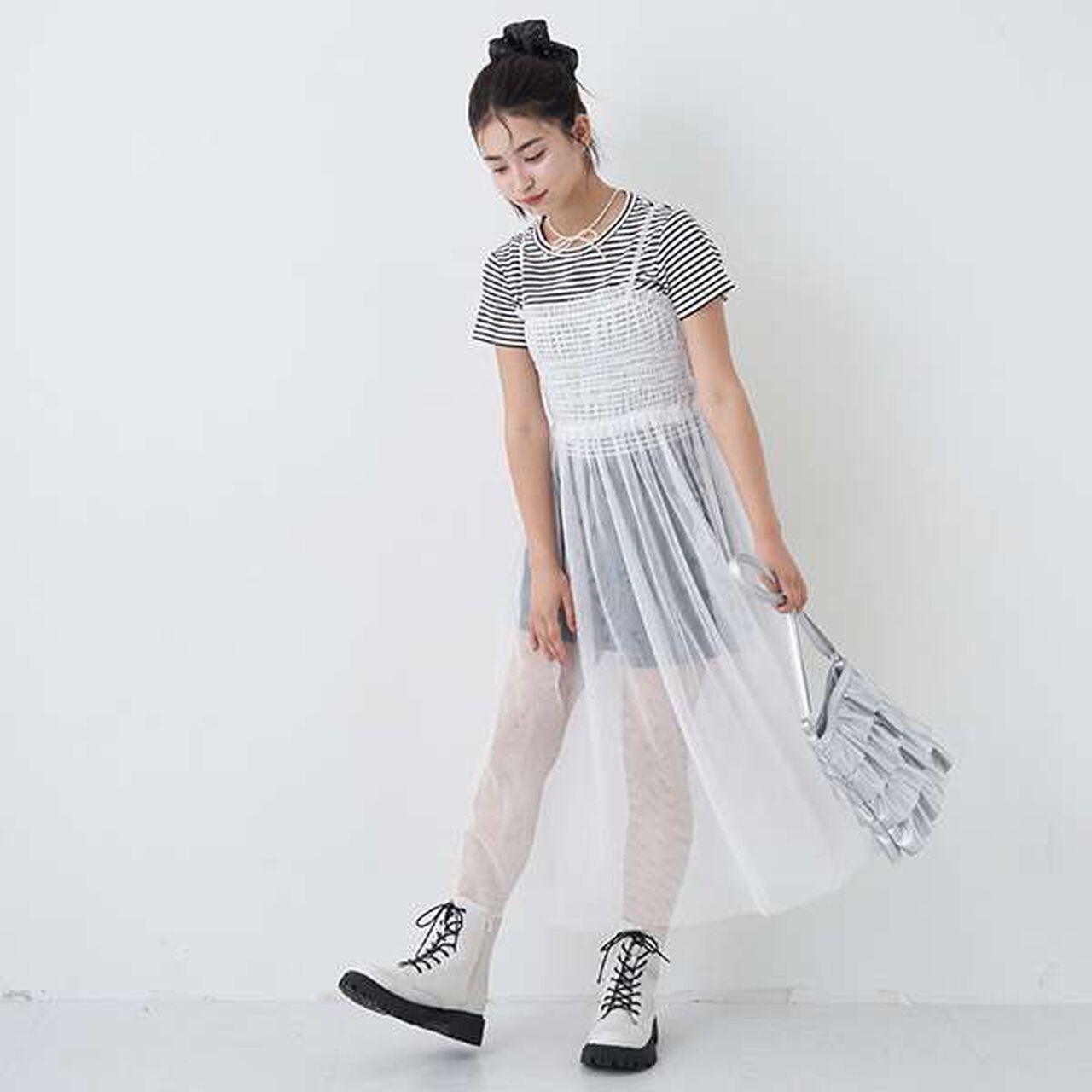 Tulle Dress Inner Set,Black, large image number 16