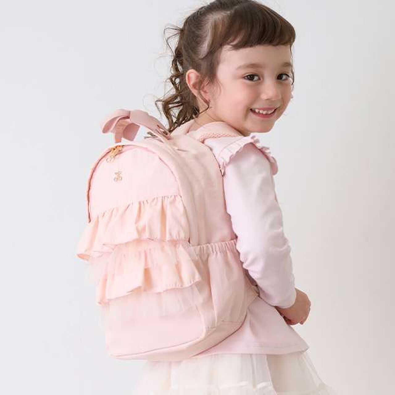 Tulle Ruffle Backpack,Light pink, large image number 0