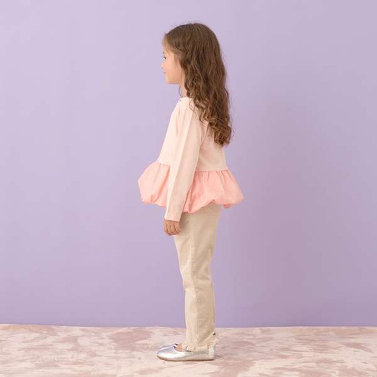 Non-Deforming Neck Balloon Peplum T-Shirt,Ivory, large image number 16