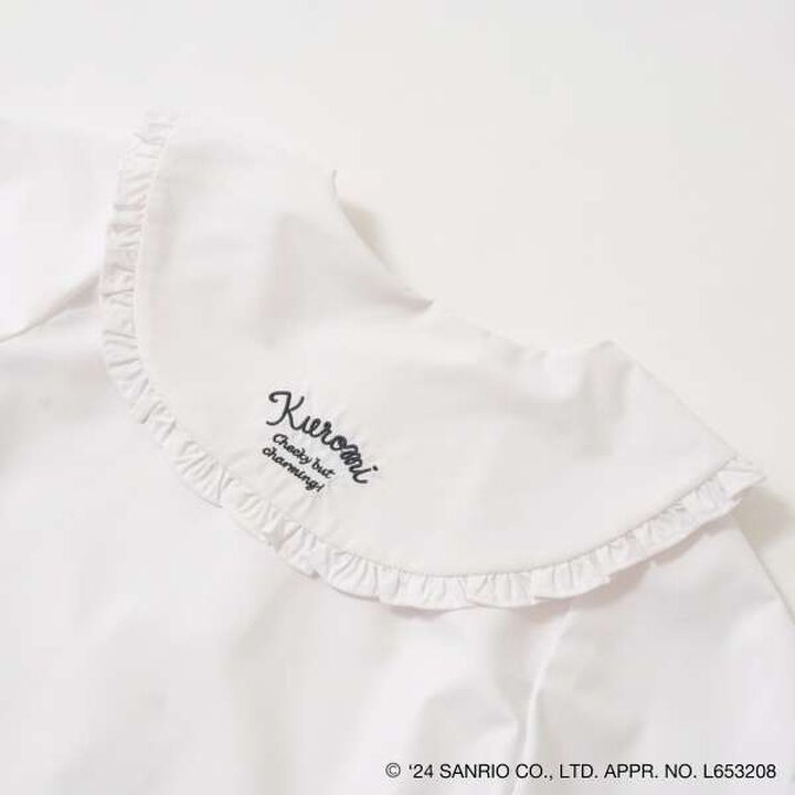 Sanrio Kuromi Frill Collar Blouse & Ribbon Hair Tie Set,Black, medium image number 17