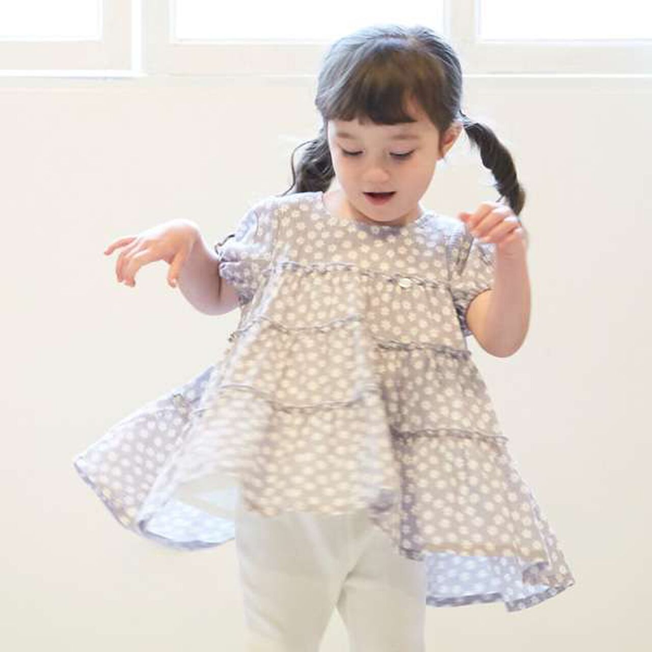 Smile Series Crinkled Tunic (Kids),Orange, large image number 23