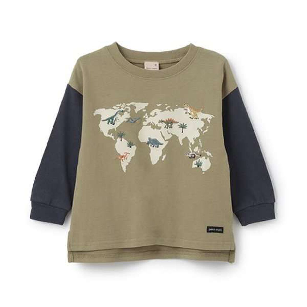 Dinosaur Embroidered Long Sleeve T-Shirt,Khaki, large image number 6