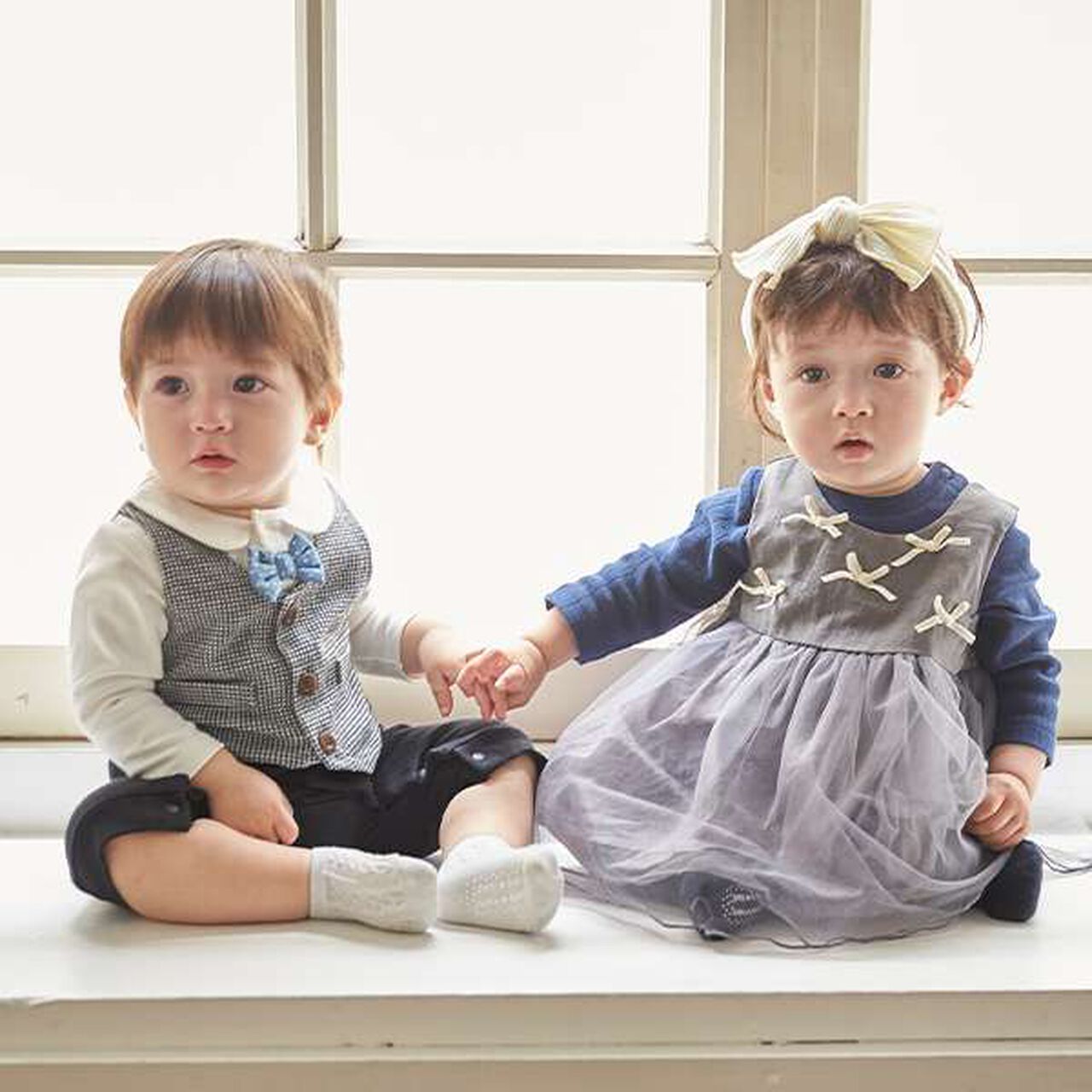 Tulle Dress Set with Ribbon,Light gray, large image number 13