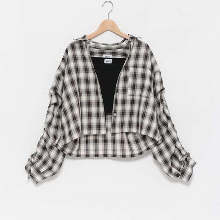 LTXC - Check Shirt with Inner Layer,Off white, medium image number 7