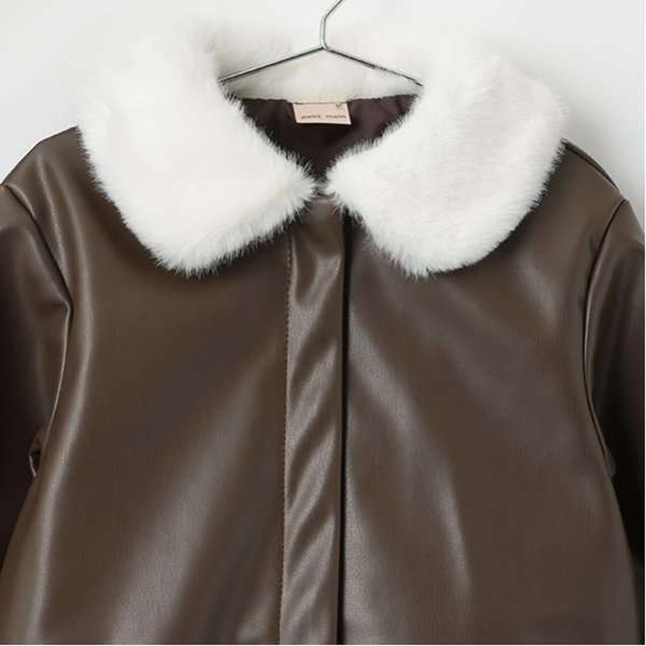 [Link] Faux Leather Jacket,Brown, large image number 11