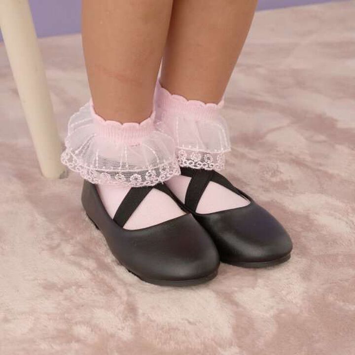 Lace Trimmed Socks,Pink, medium image number 0