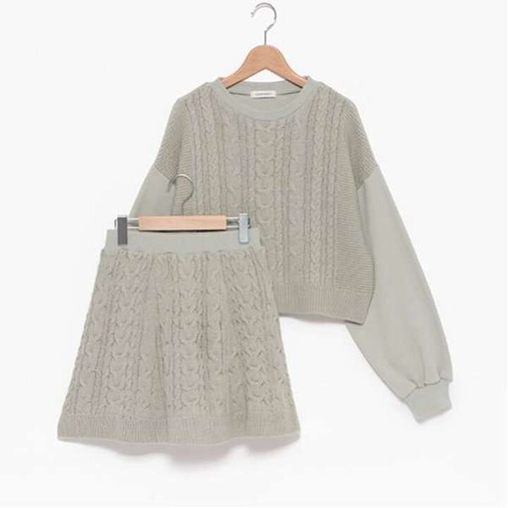 Cable Knit Set-Up,Black, medium image number 14